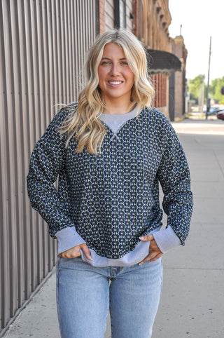 Floral Knit Jacquard Pullover