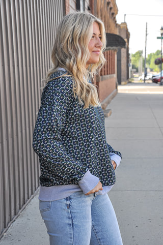Floral Knit Jacquard Pullover