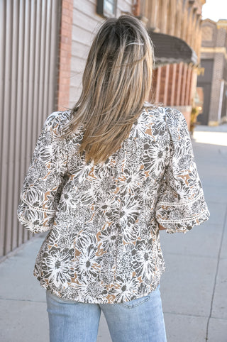 Floral Lace Balloon Blouse