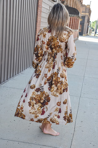 Floral Print Empire Midi Dress