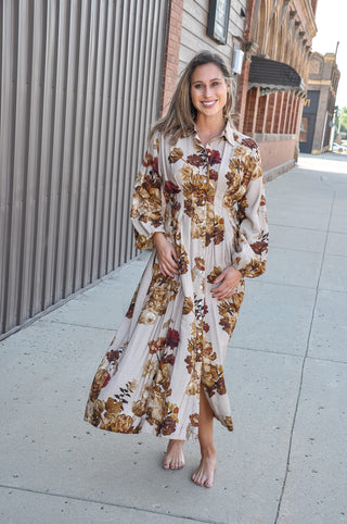 Floral Print Empire Midi Dress