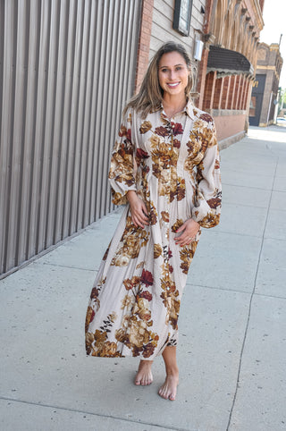 Floral Print Empire Midi Dress