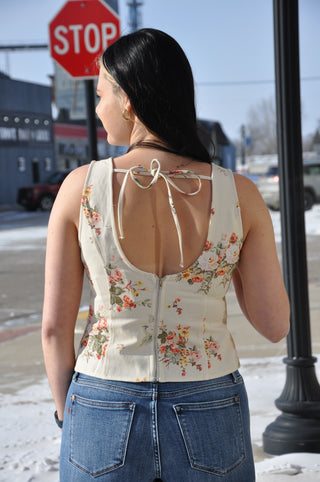 Floral Print Sleeveless Shell Top