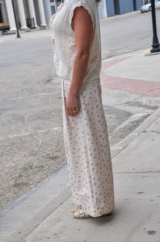 Floral Print Wide Leg Pants