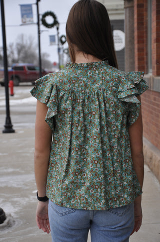 Floral Printed Ruffle Top