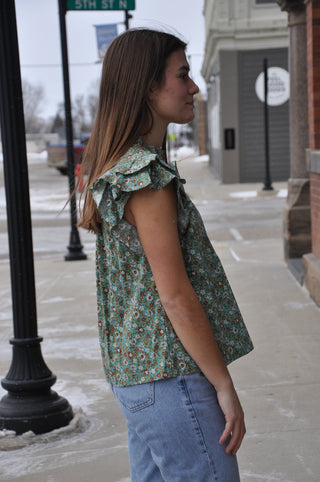 Floral Printed Ruffle Top