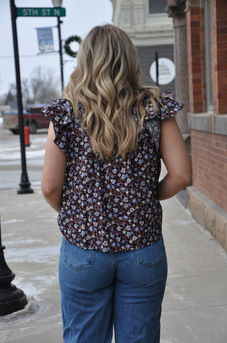 Floral Printed Ruffle Top