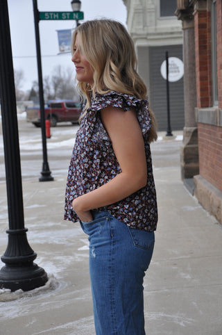 Floral Printed Ruffle Top