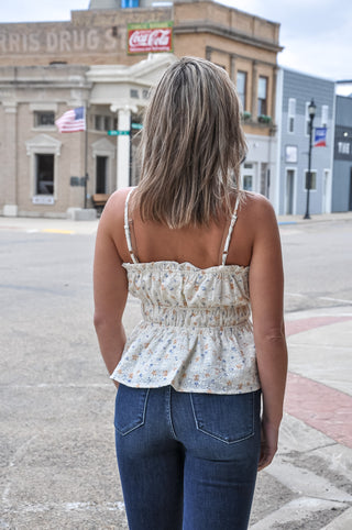 Floral Printed Straight Neckline Tank