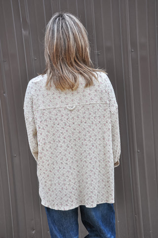 Floral Printed Textured Pocket Shirt