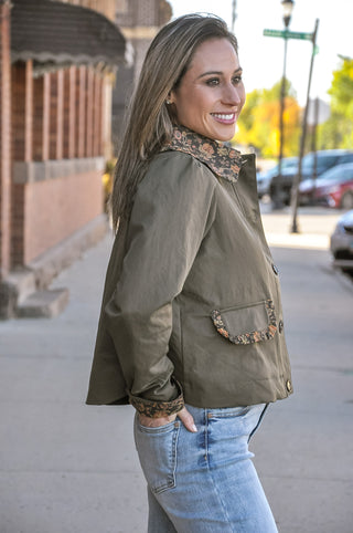 Floral Trim Utility Jacket