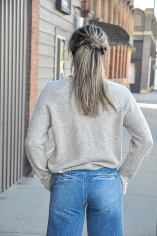 Floral Vine Embroidered Knit Sweater