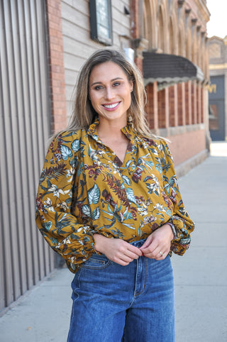 Floral Vine Print Blouse