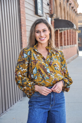 Floral Vine Print Blouse