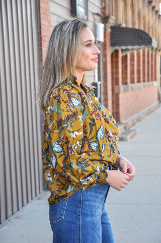 Floral Vine Print Blouse