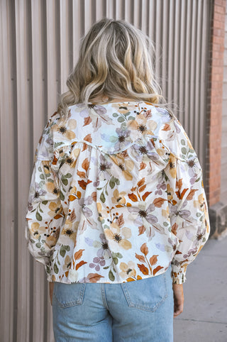 Foliage Tie Detail Piped Top
