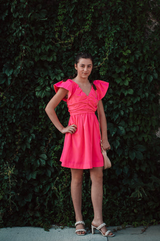 The Margo Hot Pink Mini Dress