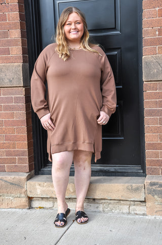 French Terry Long High Lo Mini Dress