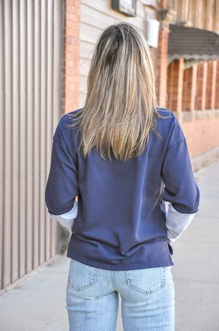 French Terry Notch Pullover