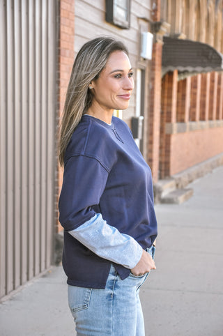 French Terry Notch Pullover