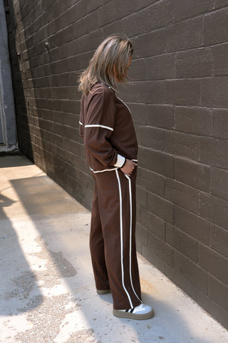 French Terry Pant Set W/Contrast Piping
