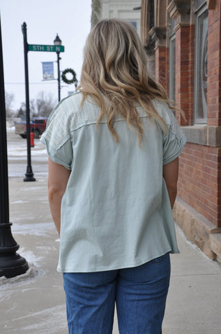 French Terry SS Relaxed Knit Top