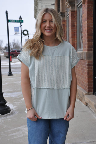French Terry SS Relaxed Knit Top