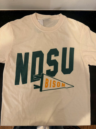 Bison Mascot Pennant Flag Tee