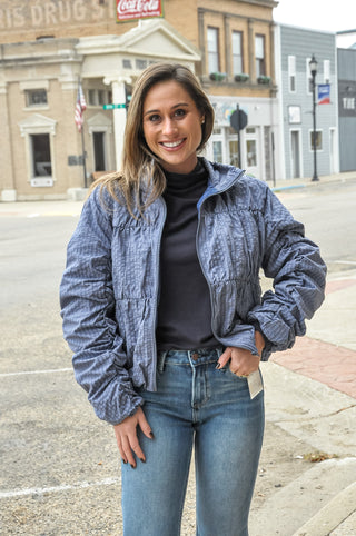 Gathered Detail Puffer Jacket, view 2 | JQ Clothing Co.