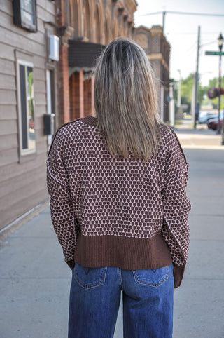 Geometric Check Pattern Sweater