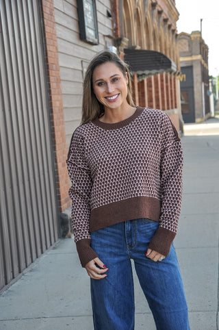 Geometric Check Pattern Sweater