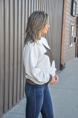 Giant Star Cloudy Knit LS Top