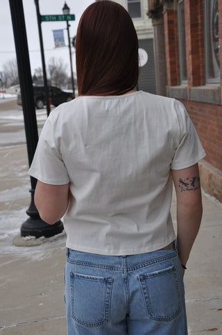 Gingham Heart Patch Tee, view 2