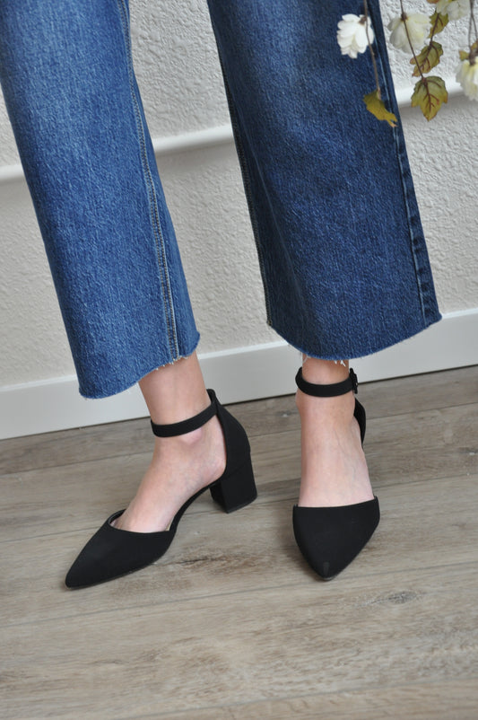 Gino Ankle Strap Pointed Toe Heel