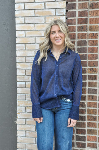 Girly Glitter Button Down Shirt