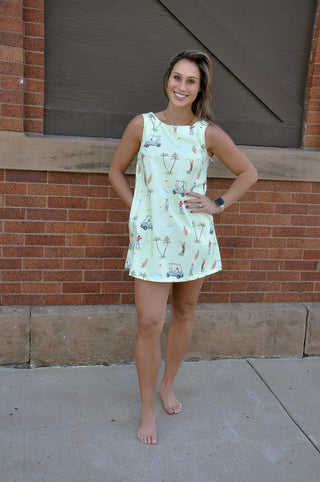 Golf Print Mini Dress