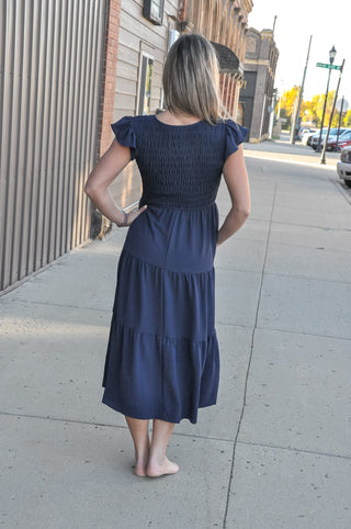 Graceful Flutter Midi Dress