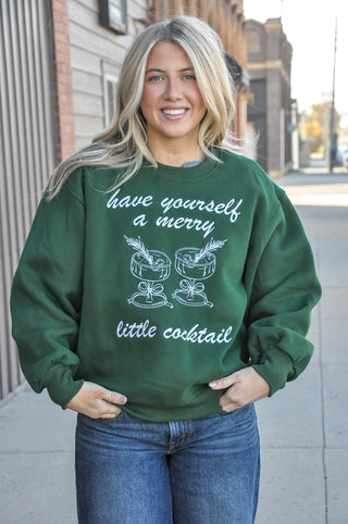 Green Merry Little Cocktail Sweatshirt