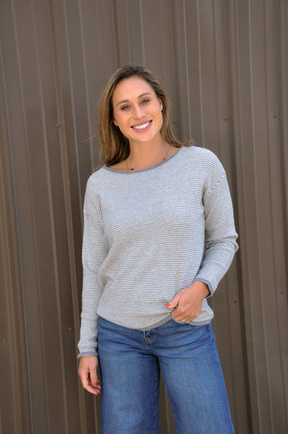 Grey Mini Waffle Textured Sweater