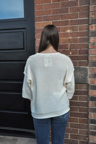 Half Sleeve Boxy Knit Sweater