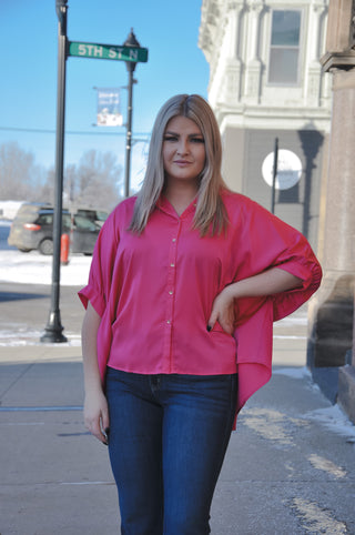 Half Sleeve Hot Pink Dolman