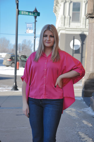 Half Sleeve Hot Pink Dolman