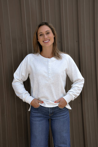 Half Snap Button Sweatshirt