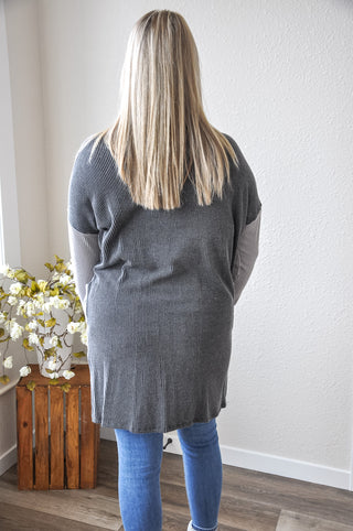 Half & Half Ribbed Cardigan