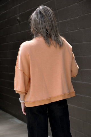 Half Sleeve Upside Down Washed Jacket