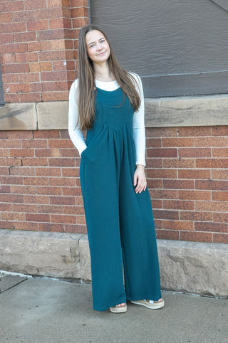 Hallie Hunter Green Sleeveless Jumpsuit