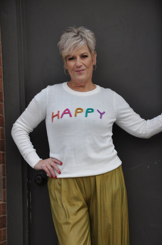 Happy Tinsel Basic White Tee