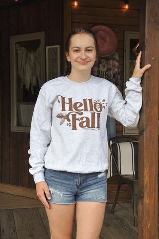 Hello Fall Leafy Graphic Crewneck