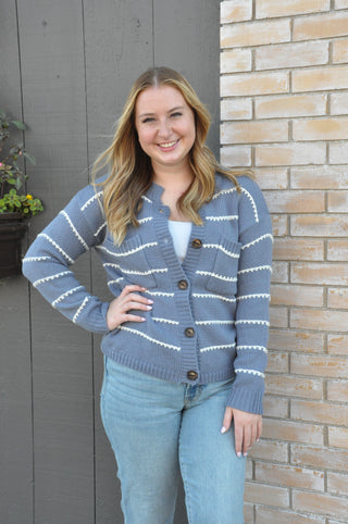 High Neck Chest Pockets Sweater