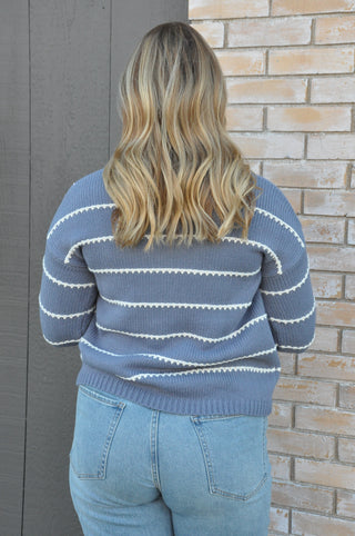 High Neck Chest Pockets Sweater